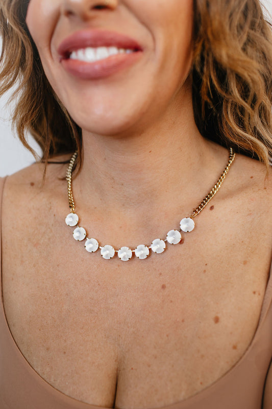 Tova Mini Sofia Necklace in White Matt - FINAL SALE