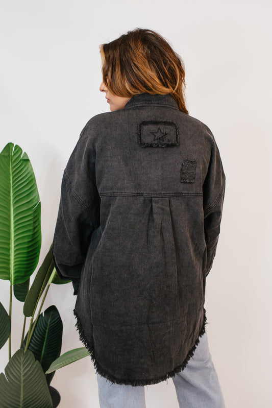 Edge of Dusk Shacket in Black