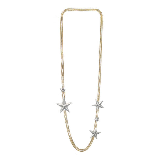 Tova Oklahoma City Stars Necklace Silver Stars with Gold Base