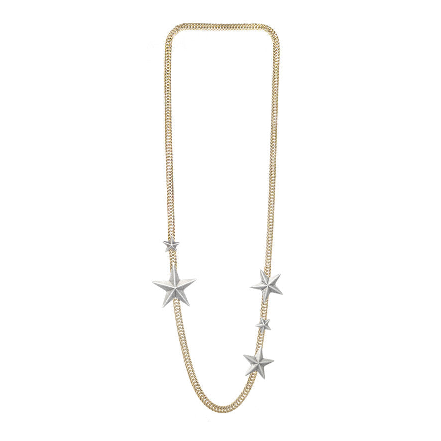 Tova Oklahoma City Stars Necklace Silver Stars with Gold Base