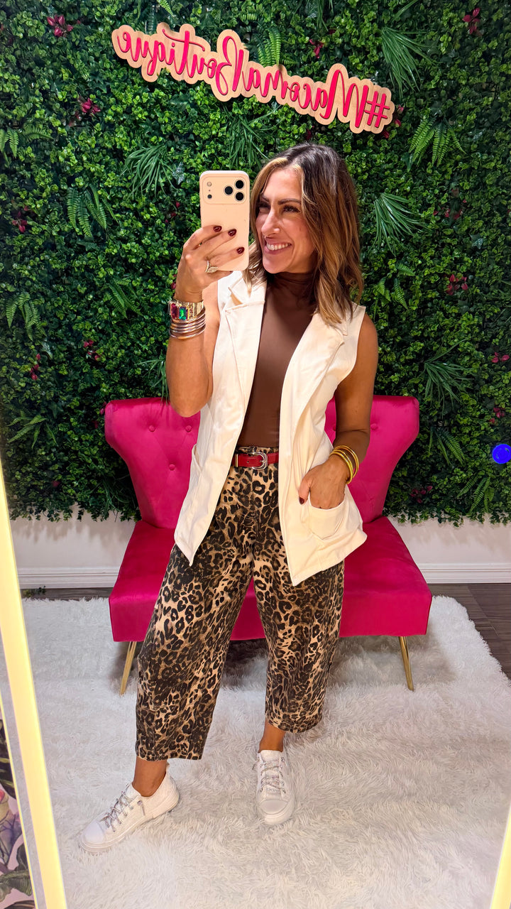 Get The Job Done Vest In Ivory - Reg & Curvy