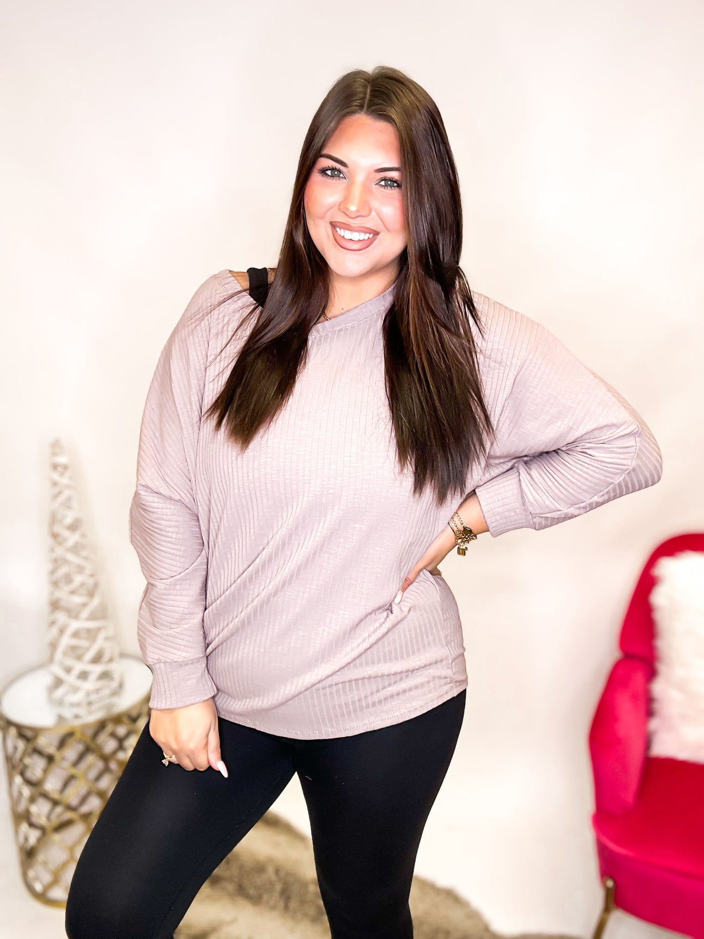 Black Friday Deal: Cling To It Top in Mocha - Reg/Curvy