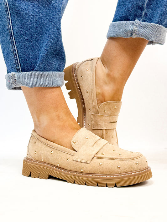 Corky's Sand Faux Suede Stud Muffin Shoes