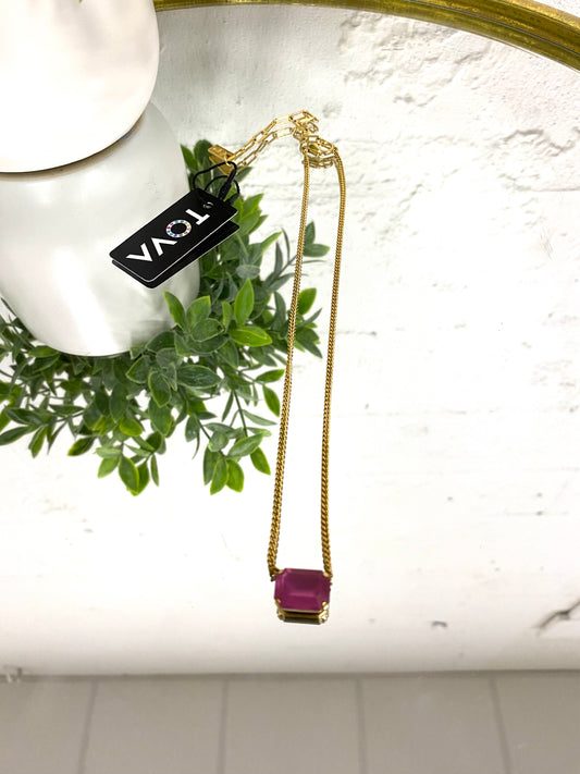 Tova Rubin Necklace in Fuschia Matt - FINAL SALE