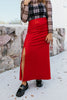 Power Play Skirt In Red Faux Leather - Reg & Curvy