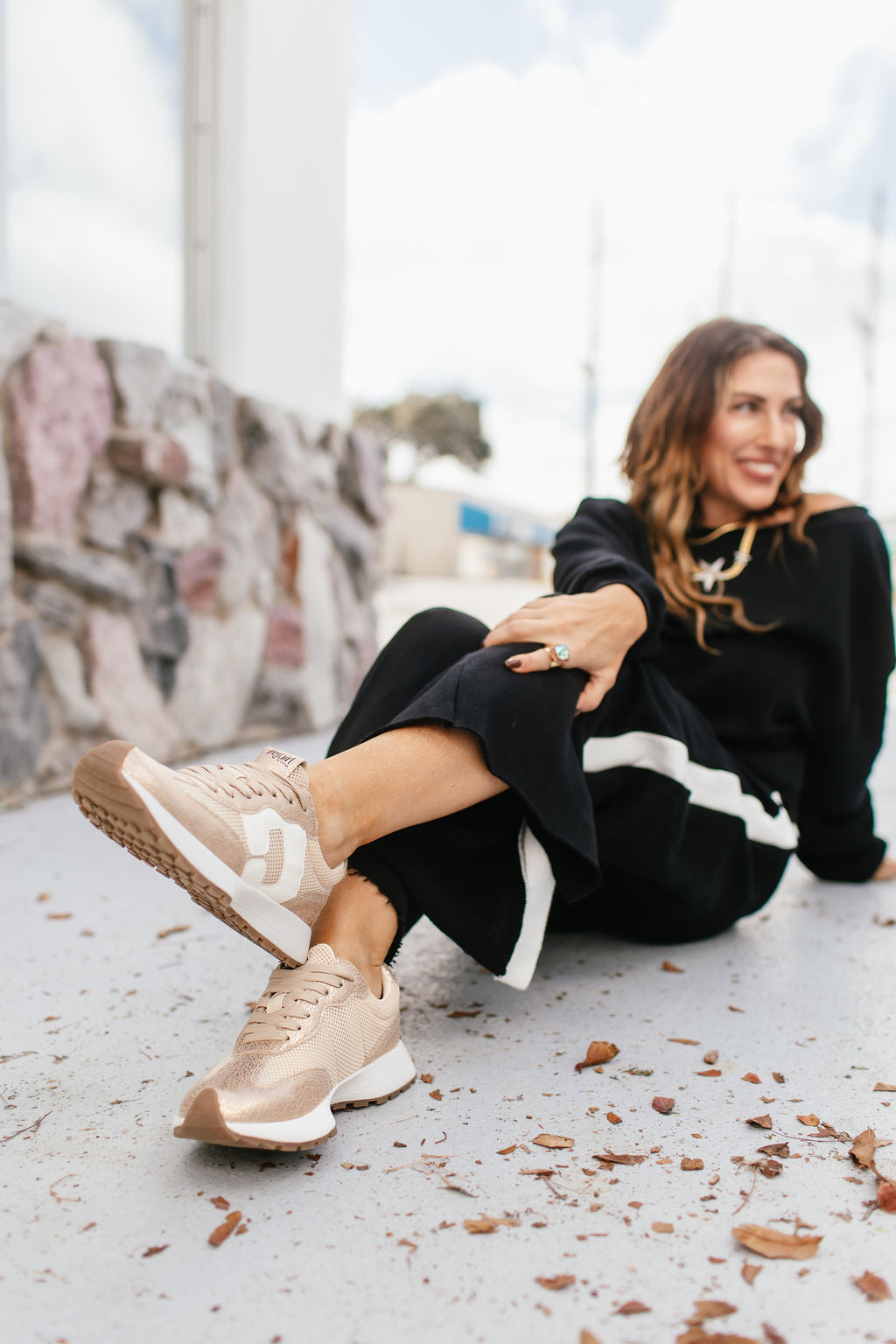 Corky's Gold Cracked Metallic No Prob Sneakers