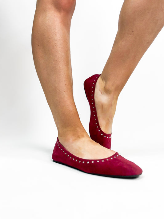 Corky's Burgundy Faux Suede Just In Time Flats - FINAL SALE