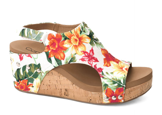 Presale: Corky's White Floral Carley Sandals