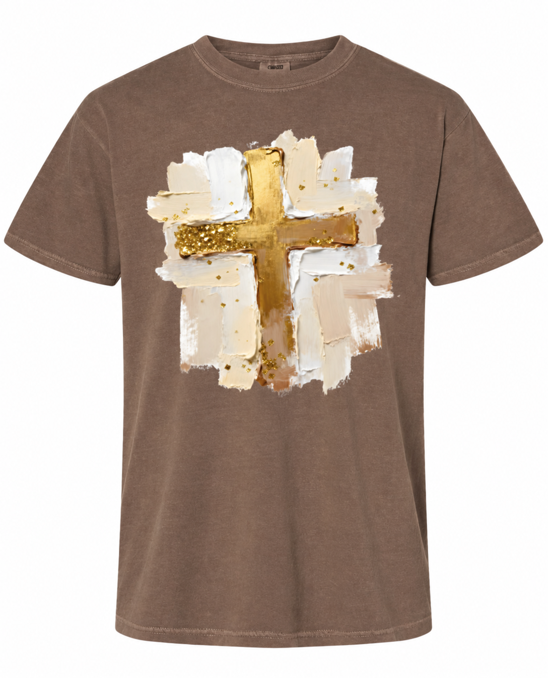 Painted Gold Cross Graphic Tee - FINAL SALE