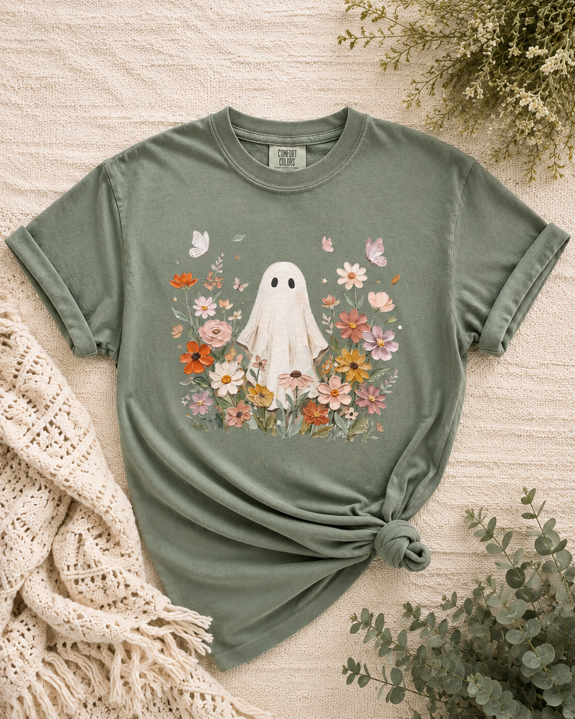 Floral Ghost Graphic Tee - FINAL SALE
