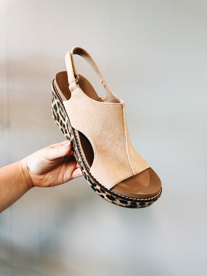 Corky's Camel Leopard Combo Carley Sandals