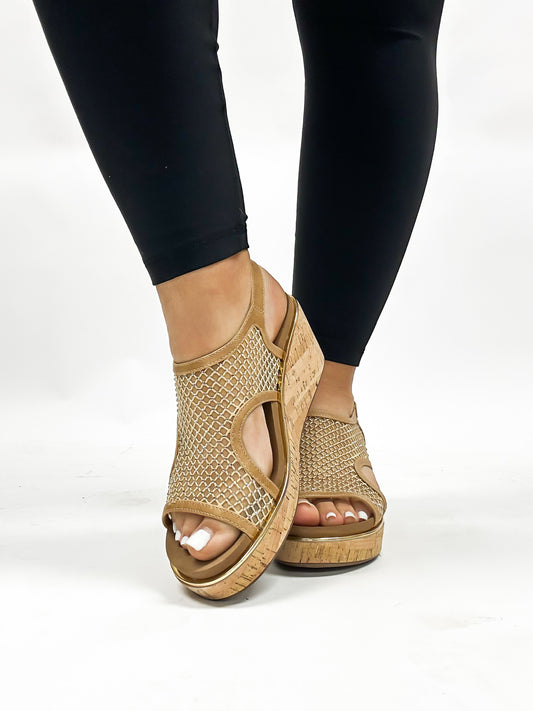 Corky's Caramel Mesh Carley Sandals