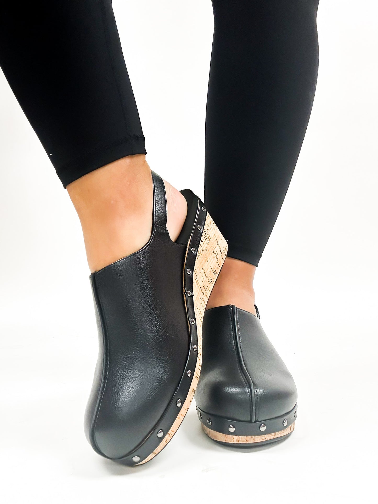 Corky's Black Smooth Make 'em Blush Clogs