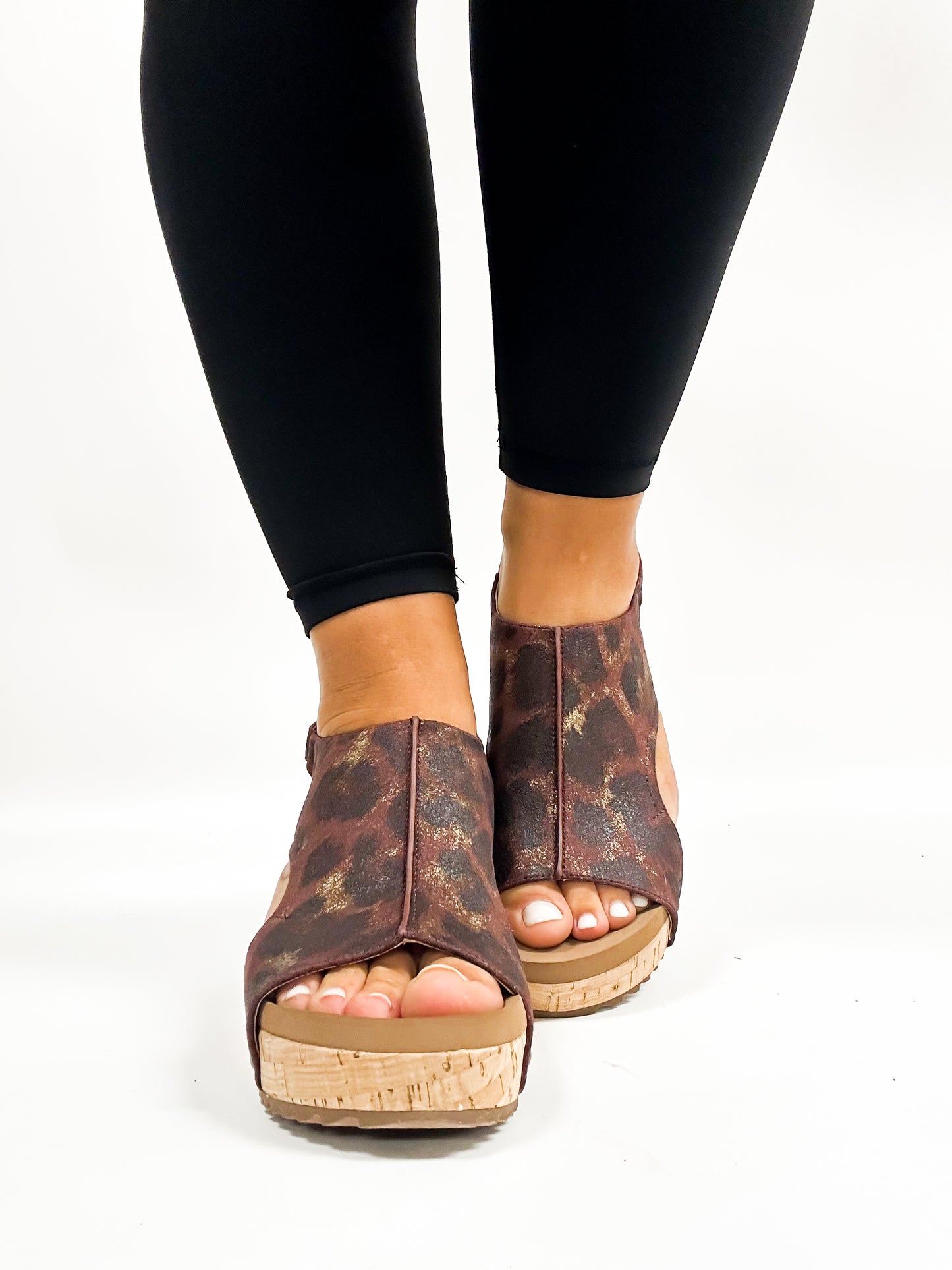 Corky's Washed Tan Leopard Carley Sandals FINAL SALE