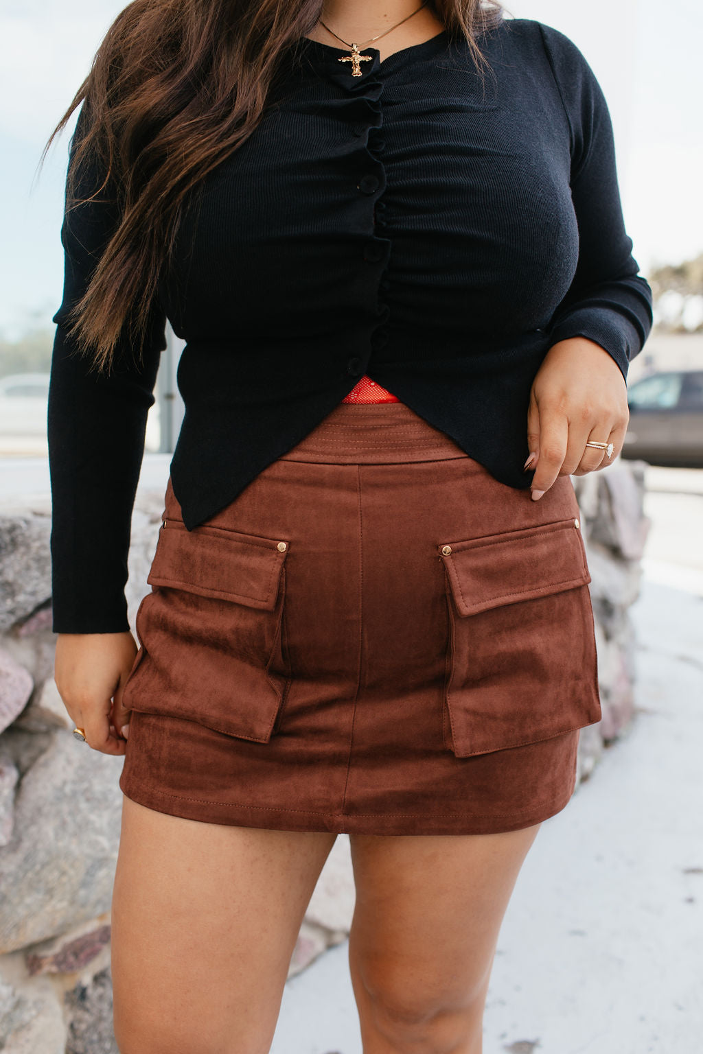 Pocket Perfect Suede Skirt