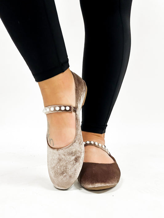 Corky's Taupe Velvet Tea Time Flats