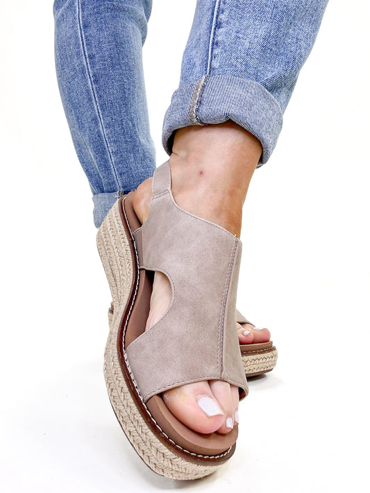 Presale: Corky's Taupe Ready or Not Wedges