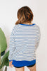 Cozy Trends Pullover In Stripe Royal - Reg & Curvy