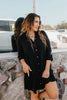 Wild & Chic Button-Up Dress In Black - Reg & Curvy