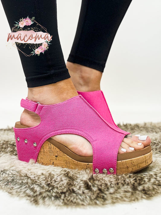 Corky's Pink Canvas Carley Sandals