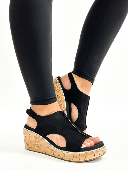 Corky's Black Corduroy Carley Sandals