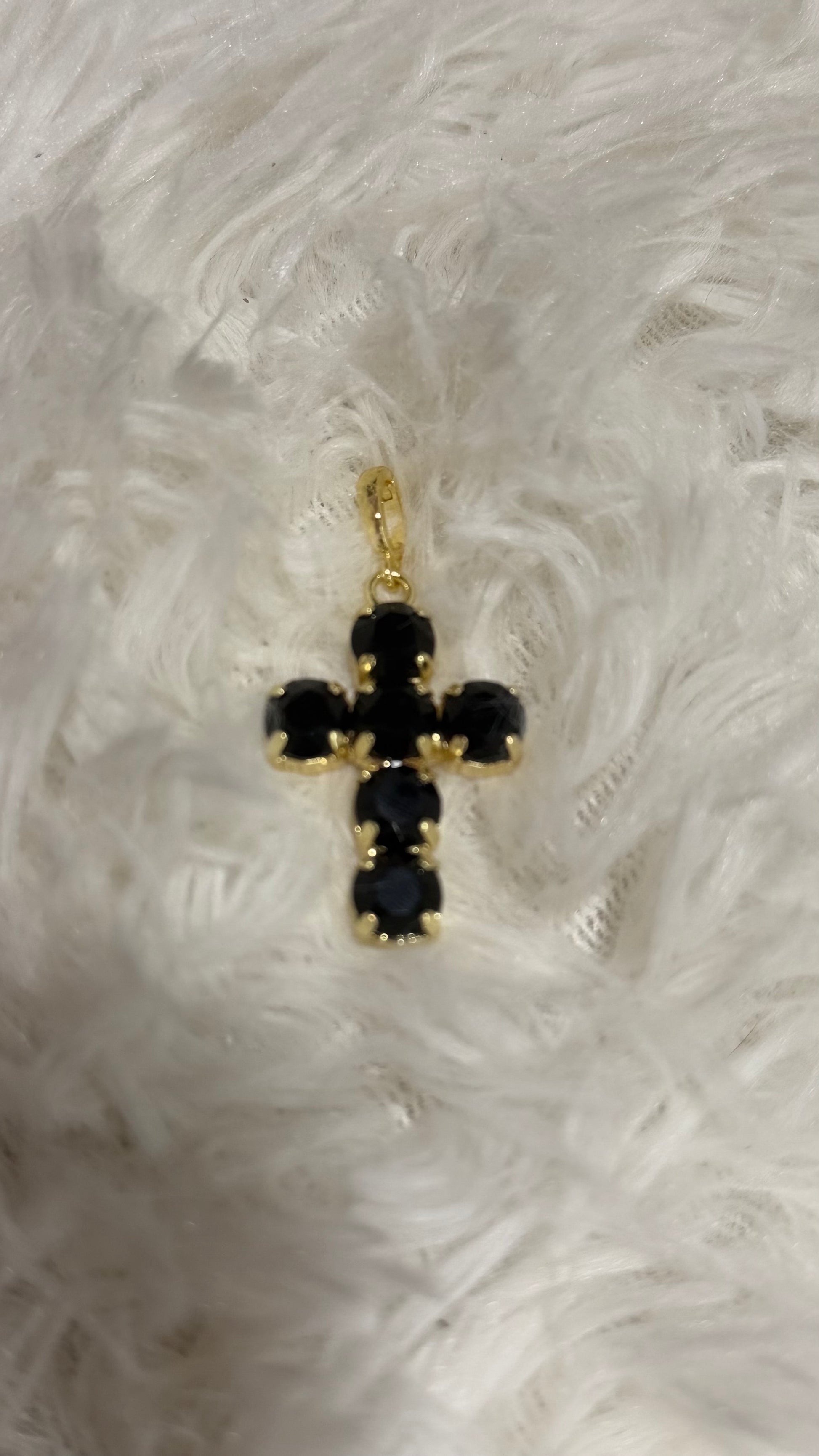 Mini Cross Charms in Gold Black