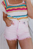 Fray Game Shorts in Pink - Reg/Curvy