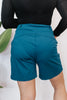 Chic & Comfy Belt Loop Shorts in Teal - Reg & Curvy