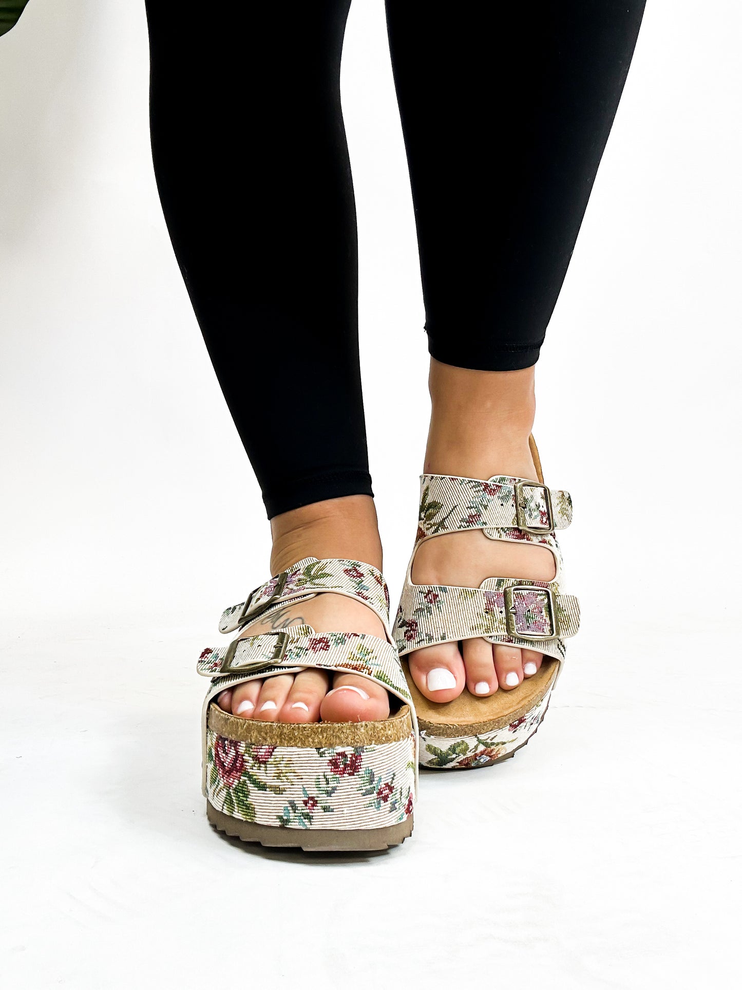 Corky's Sand Brocade Floral Wannabe Sandals FINAL SALE
