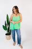 Ain't Worth The Fight Tank Top in Apple Green