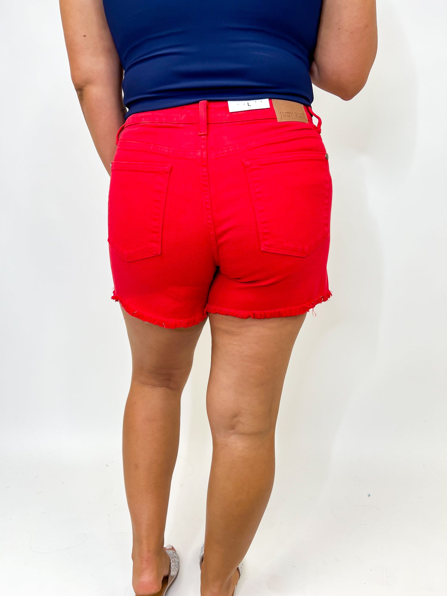 Blue Hotpants Red High Waisted Shorts Lady Cotton Brief Thigh Rub