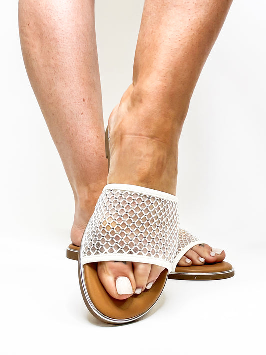Corky's White Just Meshin With Ya Sandals