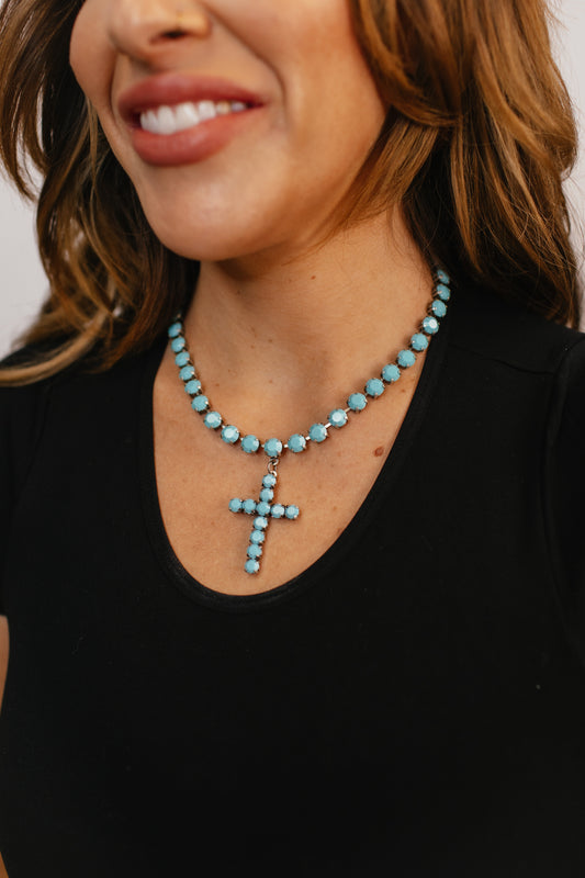 Tova Mini Donatella Necklace in Antique Silver Turquoise - FINAL SALE