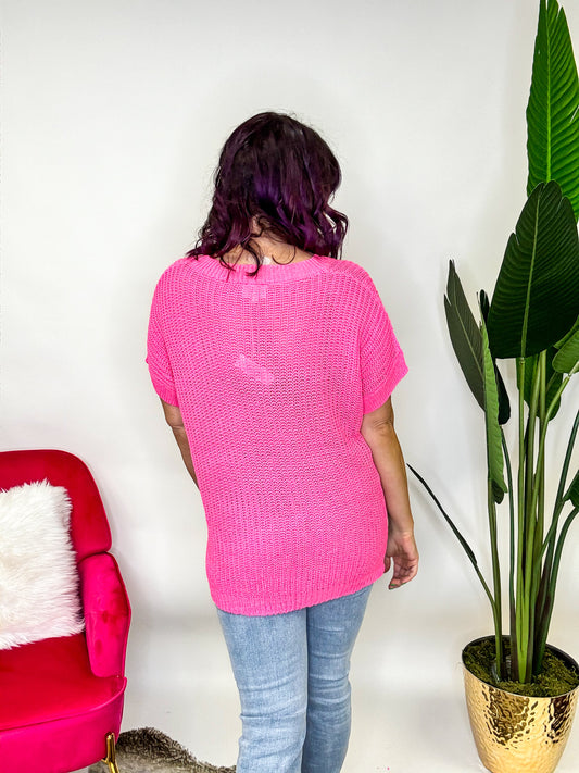 Easy Flow Sweater in Neon Pink