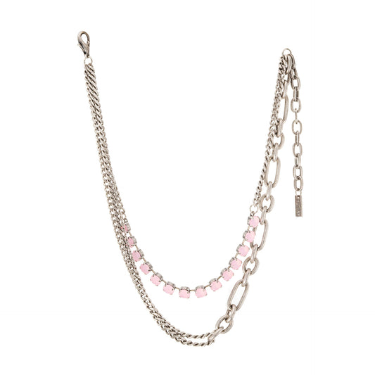 Tova Cricket Necklace in Antique Silver Petal Pink
