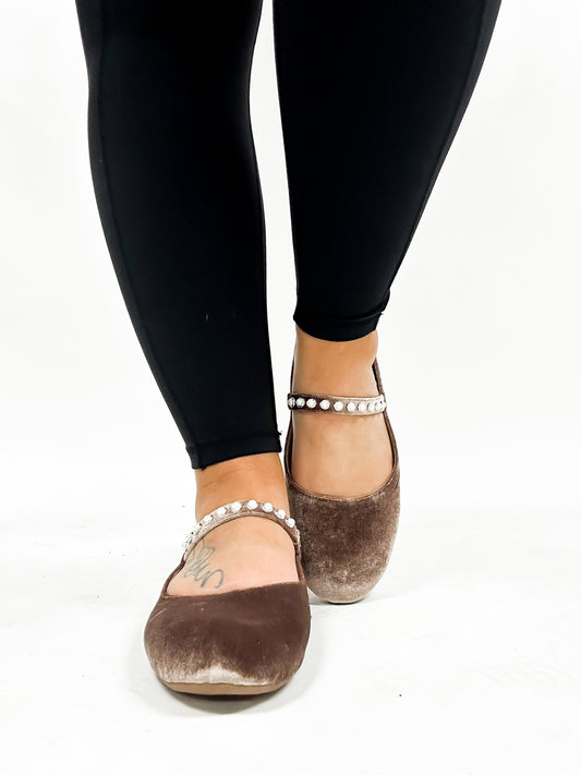 Corky's Taupe Velvet Tea Time Flats