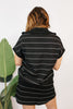 Weekend Stripe Quarter Zip Top