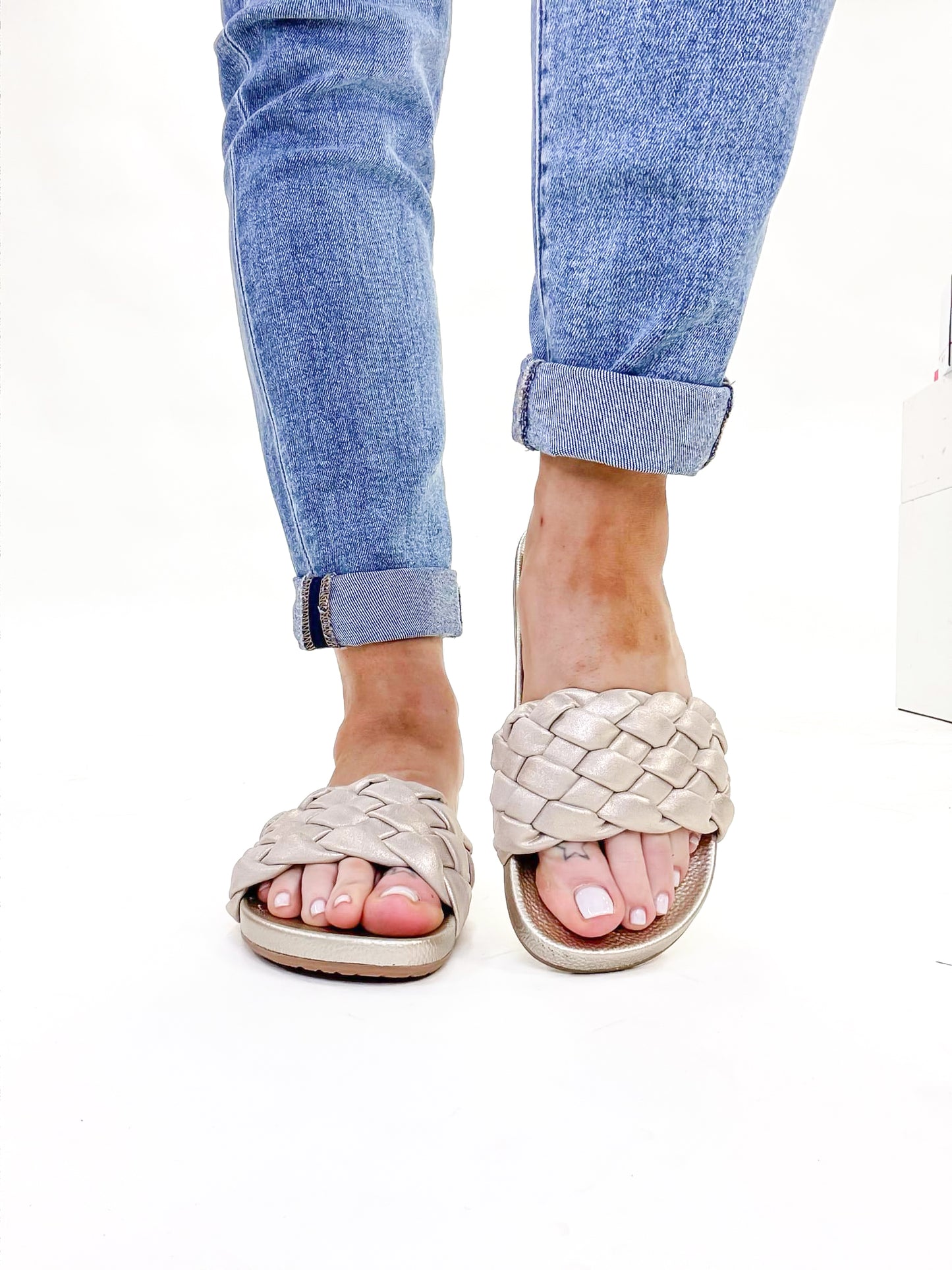 Presale: Corky's Washed Gold Metallic Extra Sandals