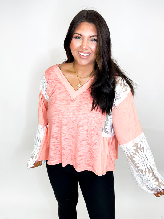 Flare Charm Top in Coral