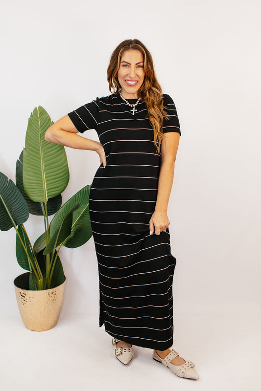Weekend Stroll Striped Midi Dress