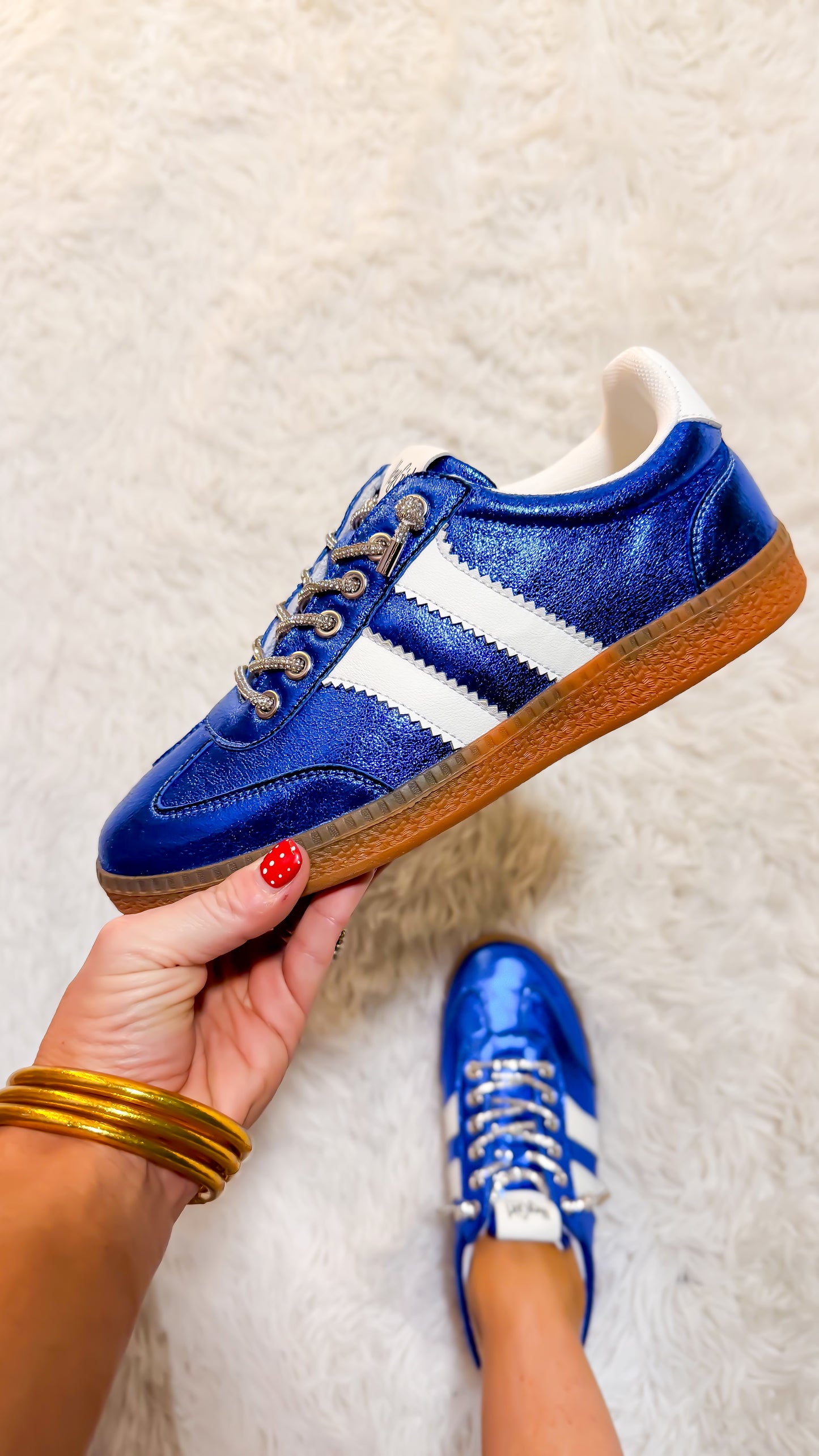 Corky's Blue Metallic Heads Up Sneakers