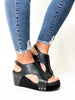 Sandalias negras combinadas Carley de Corky