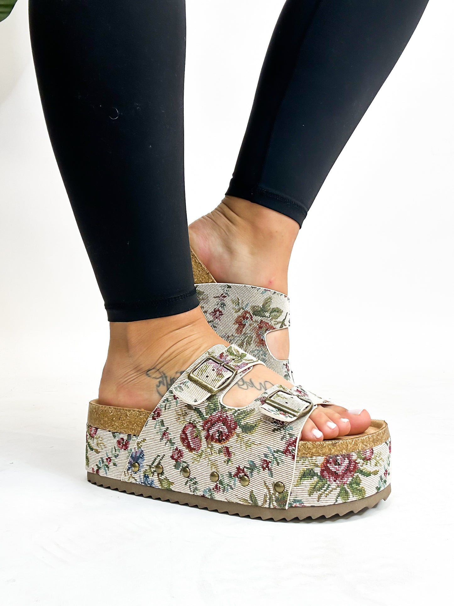 Corky's Sand Brocade Floral Wannabe Sandals FINAL SALE