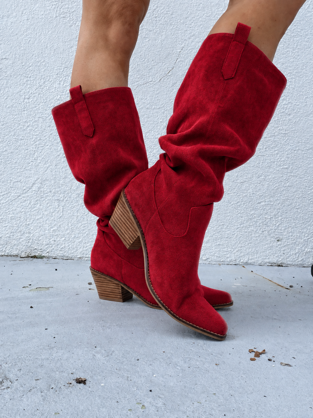 Corky's Red Faux Suede City Slicker Boots