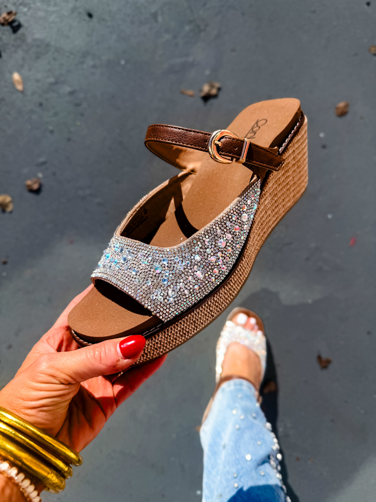 Corky's Rhinestone 2 Treat Yourself Wedges