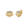 5 Rows Scattered Pave Earring in Silver/Gold