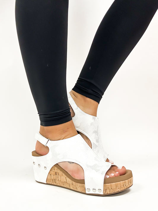 Corky's White Metallic 2 Carley Sandals