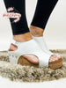 Corky's White Canvas Carley Sandals