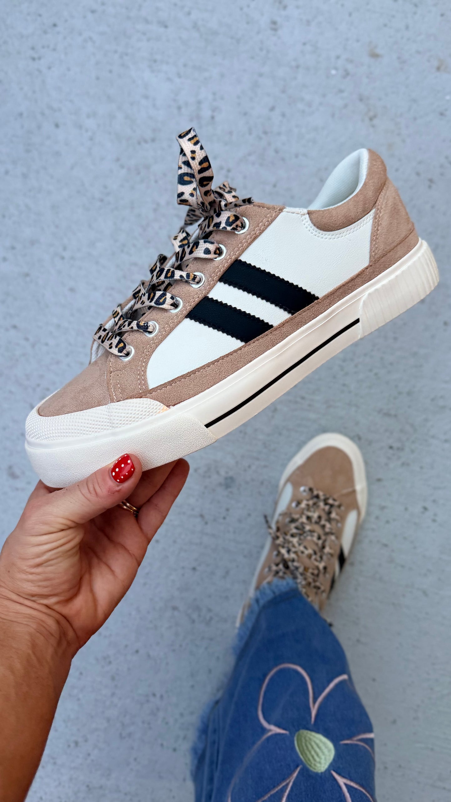Corky's Sand White Black That's Her Sneakers