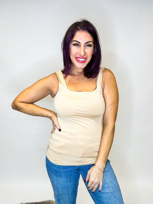 Here's The Scoop Tank in Nude - Reg/Curvy